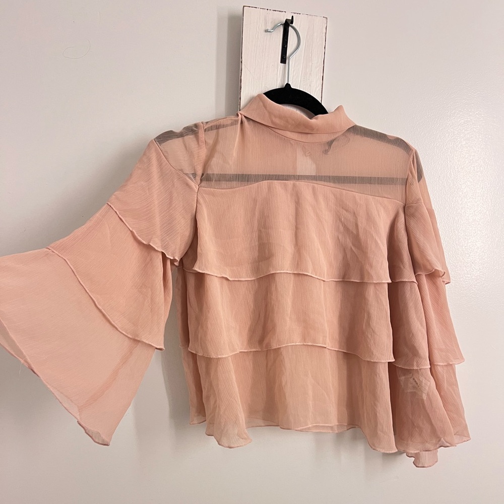 Zara Tiered Peachy Shirt Blouse